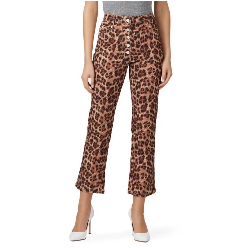 Miaou Leopard High Rise Cropped Flare Jean Size 25